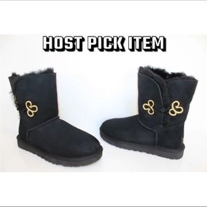 UGG Australia 1009264 Bailey Gold Mariko Suede Short Sheepskin Boot ✨Host Pick